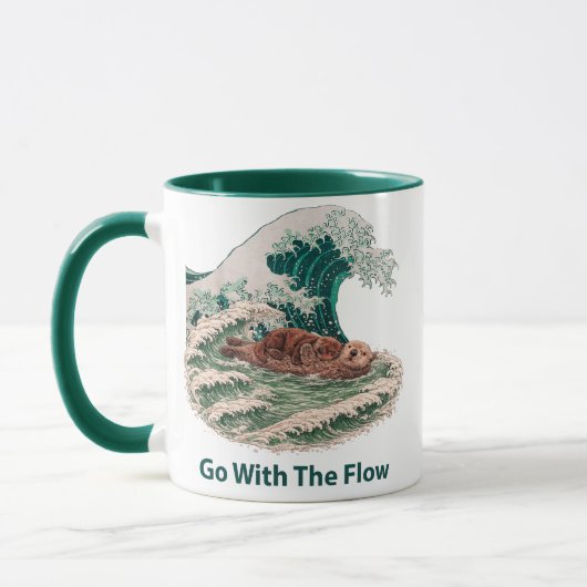 Sea Otter Coffee - Go With The Flow Great Wave マグカップ (左)