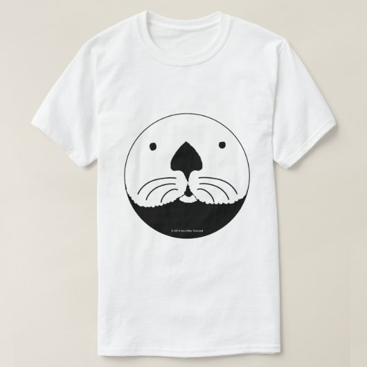 Sea Otter looking out of the round window Tシャツ (デザイン正面)