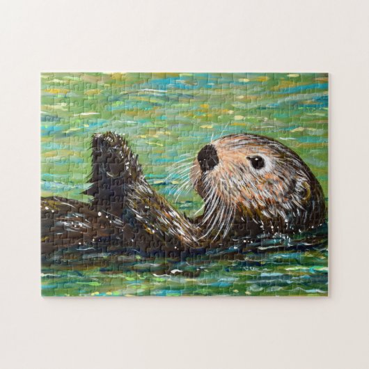 Sea Otter Painting ジグソーパズル (横)