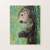 Sea Otter Painting ジグソーパズル (縦)