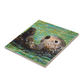 Sea Otter Painting  タイル (側面)