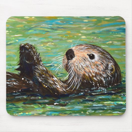 Sea Otter Painting マウスパッド (正面)