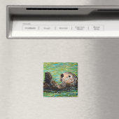 Sea Otter Painting マグネット (インサイチュ (食洗機))