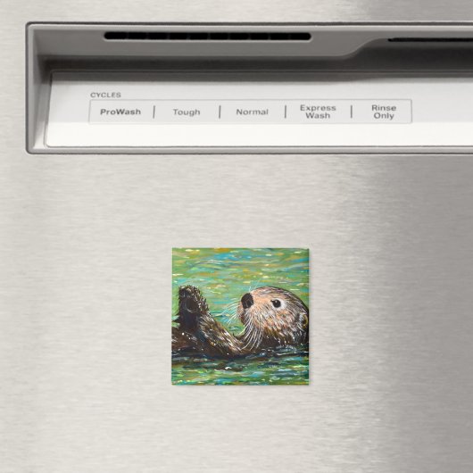 Sea Otter Painting マグネット (インサイチュ (食洗機))