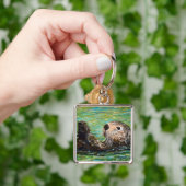 Sea Otter Painting Keychain キーホルダー (手)
