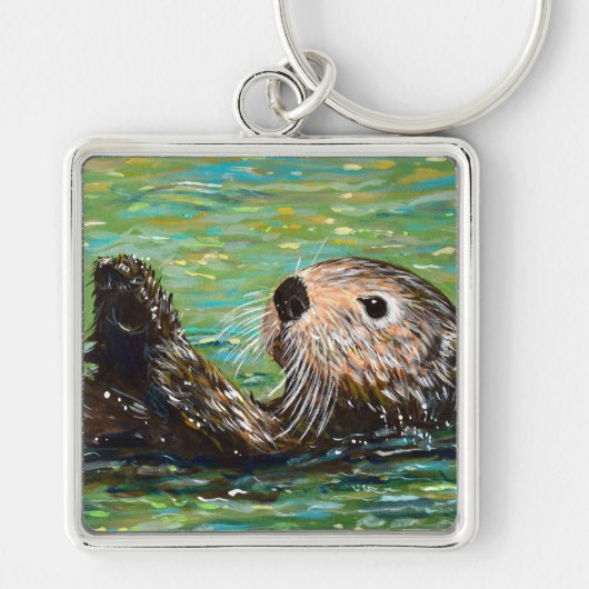 Sea Otter Painting Keychain キーホルダー (正面)