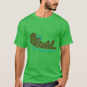 Sea Otter Silhouette Art made from Ocean Creatures Tシャツ (正面)