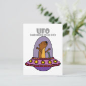 Sea Otter UFOおもしろい未確認の飛んでいるOtter ポストカード (スタンド正面)