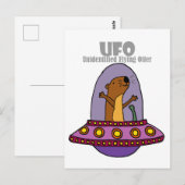 Sea Otter UFOおもしろい未確認の飛んでいるOtter ポストカード (正面/裏面)