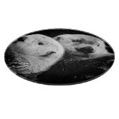 Sea Otters:白黒ペア。 カッティングボード (角)