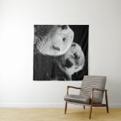 Sea Otters:白黒ペア。 タペストリー (インサイチュ(横))