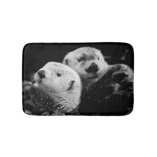 Sea Otters:白黒ペア。 バスマット (正面)