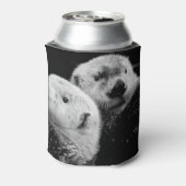 Sea Otters:白黒ペア。 缶クーラー (缶裏面)