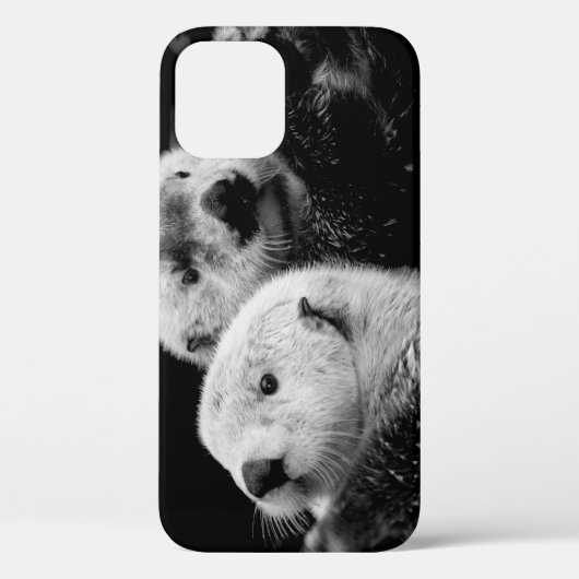 Sea Otters:白黒ペア。 Case-Mate iPhoneケース (裏面)