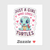 Sea Reptile Turtle Lovers Just A Girl Who Loves Tu シール (シート)