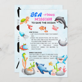 Sea-riouslyFun Ocean Protector Scavenger Hunt Card 招待状