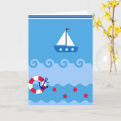 Sea Sailboat Greeting Card with place for you text カード (黄色い花)