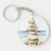 Sea Sand Rocks Serenity Beach Dream キーホルダー (正面)