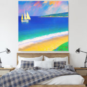Sea Scape 09 「湾のヨット」 キャンバスプリント (インサイチュ (寝室))