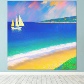 Sea Scape 09 「湾のヨット」 キャンバスプリント (インサイチュ (ウッドフロア))