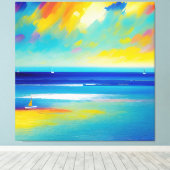 Sea Scape 10 「砂に突き刺さった」。 キャンバスプリント (インサイチュ (ウッドフロア))