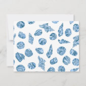 Sea Shell Watercolor Coastal Personalized ノートカード (裏面)