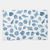 Sea Shell Watercolor Nautical Coastal Blue キッチンタオル (横)