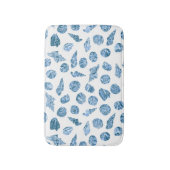 Sea Shell Watercolor Nautical Coastal Blue バスマット (正面縦)