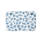 Sea Shell Watercolor Nautical Coastal Blue バスマット (正面)