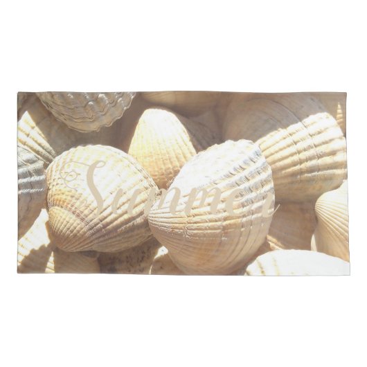 Sea Shellsコレクション写真追加の名前または文字 枕カバー (裏面-左)