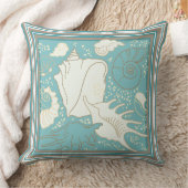 Sea Shells Blue Sand Shades Background クッション (ブランケット)