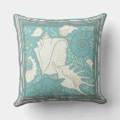 Sea Shells Blue Sand Shades Background クッション (裏面)