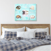 Sea Shells Canvas Print - 5画違う像 – アクア キャンバスプリント (インサイチュ (寝室))