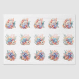 Sea Shells Coral & Betta Fish Decoupage 薄葉紙