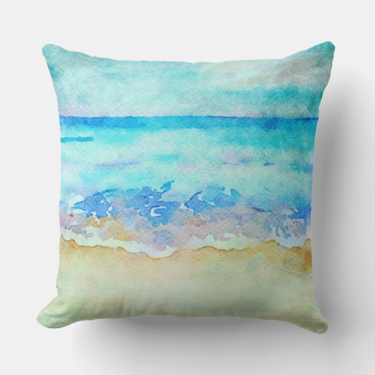 *~* Sea Shore AR7 Beach Nautical Waves Surf Beach クッション (正面)