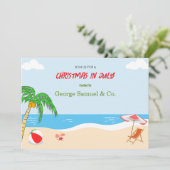 Sea Side Christmas in July Custom Name Log & Text 招待状 (スタンド正面)