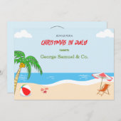 Sea Side Christmas in July Custom Name Log & Text 招待状 (正面/裏面)