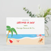Sea Side Christmas in July Custom Name Log & Text 招待状 (スタンド正面)