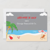Sea Side Christmas in July Custom Name Log & Text 招待状 (正面)