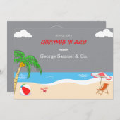 Sea Side Christmas in July Custom Name Log & Text 招待状 (正面/裏面)