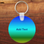 Sea Sky Blue Greenグラデーショモダンン キーホルダー (正面)