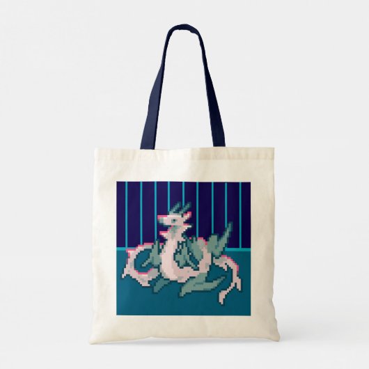 Sea, sky, dragon pixel art トートバッグ (裏面)