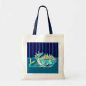 Sea, sky, dragon pixel art トートバッグ (正面)