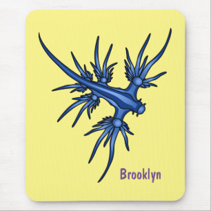 Sea slug blue dragon illustration マウスパッド
