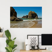 Sea Stacks, low tide, Oceanside，オレゴン，アメリカ ポスター (ホームオフィス)