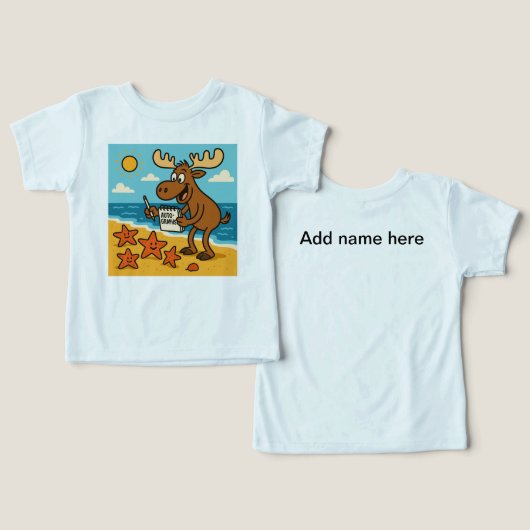 Sea Star Superstar – Celebrity Beach Tee for Kids (デザイン正面&裏面)