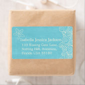 Sea star & swirls blueのリプライ結婚スラベル ラベル (インサイチュ)