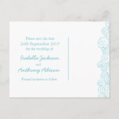 Sea star & swirls blue & white日付カードを保存 案内ポストカード (裏面)