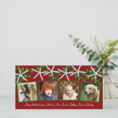 Sea Stars n Holly 4フォトファミリークリスマスホリ シーズンカード (スタンド正面)