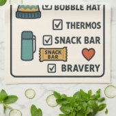 Sea Swim Kit – Funny Checklist Design for Wild Swi キッチンタオル (折り畳み)